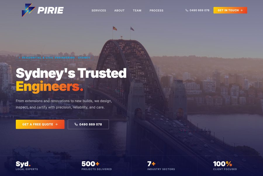 Pirie Consulting website